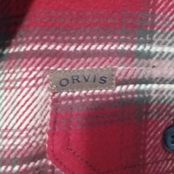 Orvis mens shacket. NWOT, size medium, red and cream - Picture 3 of 6
